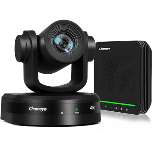Image of Chameye 4K AI Tracking Video Conferencing System with Speakerphone, 20x Optical Zoom with PoE USB3.0 HDMI PTZ Camera & Bluetooth Microphone, PTZ Camera Bundle for Large Room Online Meetings,CB201