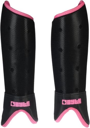 Image of BYTE SX HOCKEY SHINGUARDS PINK BLACK (SMALL)