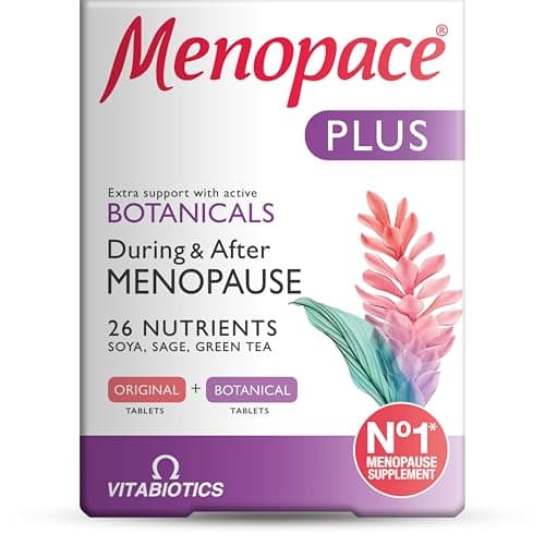 Image of Menopace Plus by Vitabiotics - Extra Menopause & Perimenopause Support with Sage & SOYA Isoflavones - UK's No.1 Menopause Supplement Brand (Pack of 1)