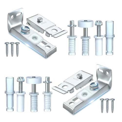Image of Professional Bi-Fold Door Hardware Repair Kit, 2 Piece Set Folding Door Replacement Parts - Includes Top Bottom Pivots, Bracket, and Guide Wheel for 7/8inch to 1inch Track