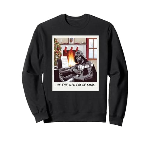 Image of Star Wars Darth Vader Sith Day of Xmas Holiday Sweatshirt, Adult Unisex, Black, X-Large