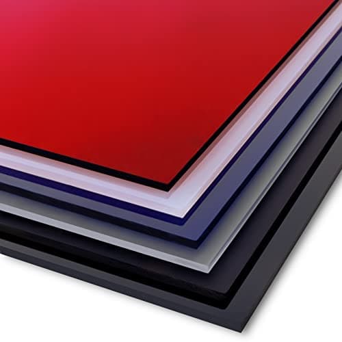 Image of Floordirekt 3mm Colour Acrylic Glass, Perspex Acrylic Plastic Sheet, Gloss or Frosted Plastic Glass Plate Panels (100 x 100 cm, Red - Transparent)