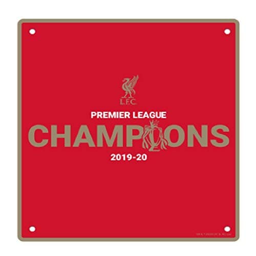 Image of REALMAX Liverpool Premier League Champions 2019-20 Metal Sign - Red