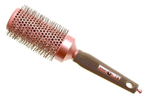 Image of Head Jog 78 Pink Radial Brush. Ceramic Coating Barrel with Nylon Bristle & Rubber Handle. Lightweight & Durable Hair Brush for Hairdressing. Reduce Frizz for Healthy Looking Hair. (43mm)