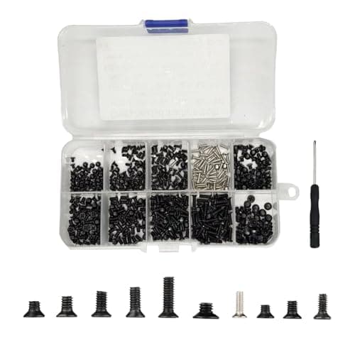 Image of 600 PCS Laptop Screws M2/M2.5/M3 Computer Screws Flat Head Screws SSD Mounting Screws Assortment Set with Screwdriver Machine Screws for Computer, PC, SSD,PC Fan