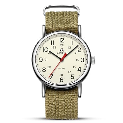 Image of LN LENQIN Mens Watches Military Watch Analog Quartz Watches for Men Army Tactical Sports Field Watch Easy Reader 38 mm Waterproof Men's Wrist Watches with Nylon Band