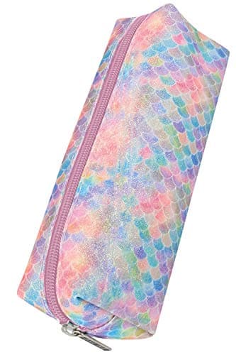 Image of Online Pencil Case Mermaid, Large Capacity Storage Bag, Box with Zipper, Sparkling Pen case for School, Stationary Organizer for Girls and Boys, Pen Pouch with one Compartment