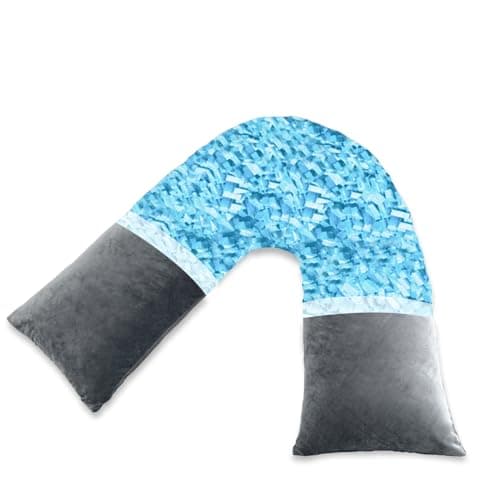 Image of AS AWESLING Shredded Memory Foam V Pillow, V Pillow for Neck and Shoulder Pain (GRAY)