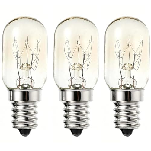 Image of Sunnylinn 15W E14 Fridge Bulb 240V, Pygmy Freezer Light Bulbs SES Sewing Machine Bulbs Small Edison Screw Warm White 2700K 15W E14 Salt Lamp Bulb Screw in 360 Degree (3-Pack).