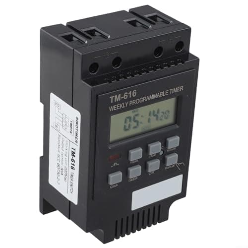 Image of Tidgel 30A Programmable Digital Switch Relay 220-240V DIN Rail Mount with Backup Battery for Home Industrial Automation Weekly Timer Black(Black)