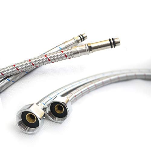 Image of Xcel Home™ 2 Pipes (Pair) x 12mm (M12) x1/2 BSP (300mm) |5 Lengths| Flexi Tap Connectors | DIY Kitchen Sink/Bathroom Basin Monobloc Mixer Replacement Flexible Pipes Tails (Long Male End)