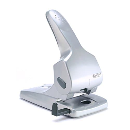 Image of Rapesco 0732 High-Capacity Zero-65 Metal 2-Hole Punch, 65 Sheet Capacity, Silver