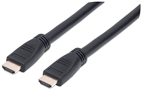 Image of Manhattan HDMI In-Wall CL3 Cable with Ethernet, 4K@60Hz (Premium High Speed), 10m, Male to Male, Black, Ultra HD 4k x 2k, In-Wall rated, Fully Shielded, Gold Plated Contacts, Lifetime Warranty,Polybag