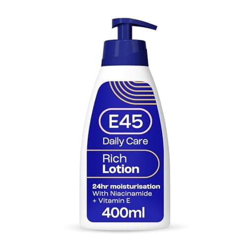 Image of E45 Rich Skin Lotion 400 ml – E45 Moisturising Lotion with Evening Primrose Oil – Lightweight Body Lotion for Dry and Sensitive Skin – Long-Lasting Moisturisation for Soft and Supple Skin