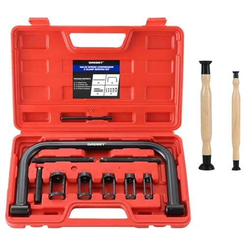 Image of DASBET Valve Spring Compressor & Valve Lapper Set with 4 Suction Plates | Spring Clamp Service Kit with Solid C Clamp for Motorcycle, ATV, Car, Small Engine Vehicle Equipment
