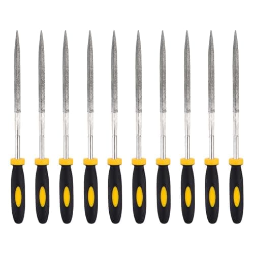 Image of sourcing map 10Pcs Diamond File 5 x 175mm 120 Grit Diamond Needle Square Files for Metal Glass Wood Stone Grinding Polishing Engraving
