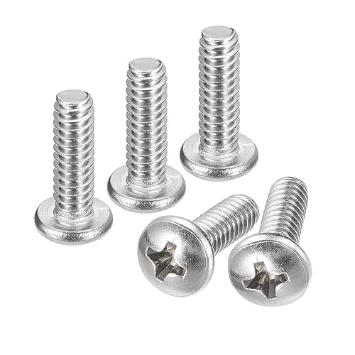 Image of sourcing map #10-24x5/8" Pan Head Machine Screws, 304 Stainless Steel Screw, Phillips Drive, Fully Threaded, Bright Finish, Pack of 10