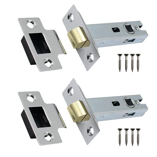 Image of Tubular Latches Mortice Door Latch | Polished Chrome | 3 Inch / 78mm | Pack of 2