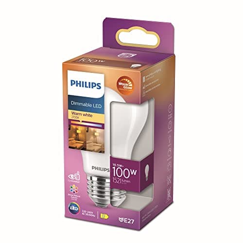 Image of Philips E27 Standard LED Light Bulb – 100 W Warm White Frosted Glass Dimmable – Glass