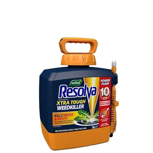 Image of Resolva Pro Xtra Tough Weed Killer Ready to Use - Fast-Acting Herbicide for Weeds, Brambles, and Tough Vegetation - Effective on Roots, with Visible Results in Hours (5L power pump)