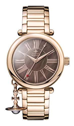 Image of Vivienne Westwood Mother Orb Ladies Quartz Watch with Brown MOP Dial & Rose Gold Stainless Steel Bracelet VV006PBRRS