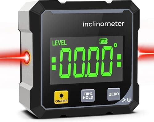 Image of Digital Angle Finder with Laser, Magnetic Inclinometer Spirit Level, Angle Finder Waterproof Inclinometer with LCD Display for Woodworking Measuring Tool.