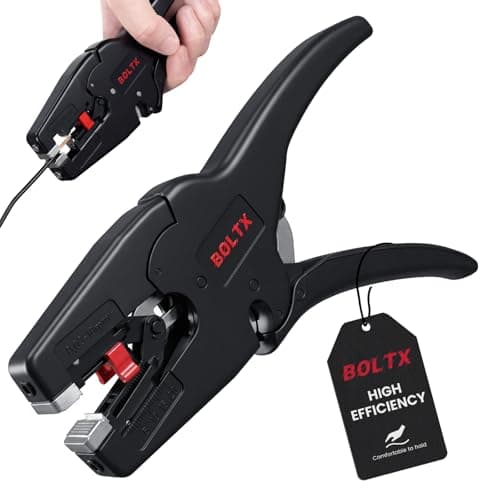 Image of Automatic Wire Stripper, Cable Stripping Tool with Self-Adjusting Jaws, Adjustable Length, Lightweight and Durable