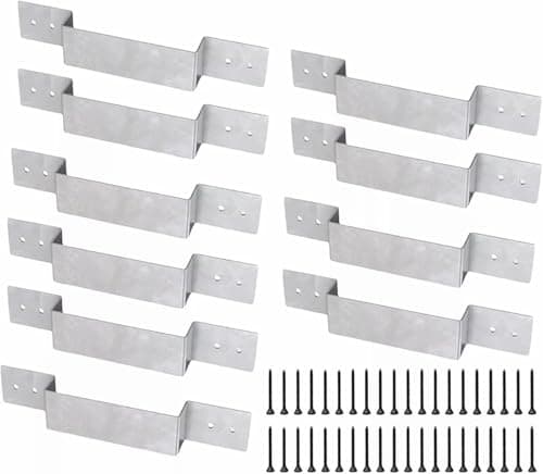 Image of 10 Pack Fence Post Security Brackets, Galvanised Steel Panel Brackets Suitable for Concrete or Wooden Posts, Fits 4” Posts Includes Fixing Screws, Anti Rattle Post Clips, Galvanised Anti Corrosion