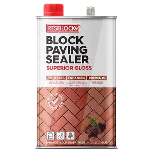 Image of Resiblock Superior Block Paving Sealer – Easy To Apply – Resistance to De-icing Salts – Gloss – 5 Litre