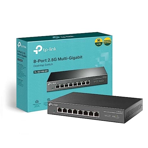Image of TP-Link TL-SG108-M2 8-Port 2.5Gbps Desktop Network Switch, Plug & Play, Silent Operation, Metal Case, Ethernet Splitter, Desktop/Wall Mount, Super-fast connection to 2.5G NAS/Server/Gaming/AP/4K Video