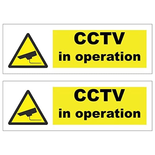 Image of Haobase 2PCS Security Notice, CCTV In Operation Sign - Self Adhesive Vinyl Sticker (15cm x 5cm)