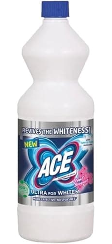 Image of Ace Ultra Laundry Bleach for Whites 1L – Powerful Stain Remover for White Clothes, Fabric Whitener for Washing Machines & Hand Wash