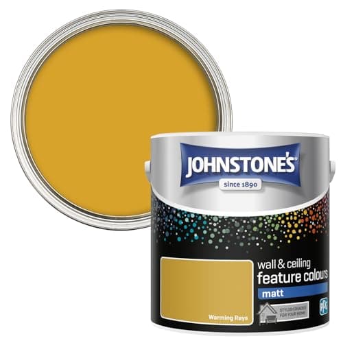 Image of Johnstone's Feature Colours Paint, Warming Rays, Matt Finish, 35m2 Coverage per Tin, 2.5L