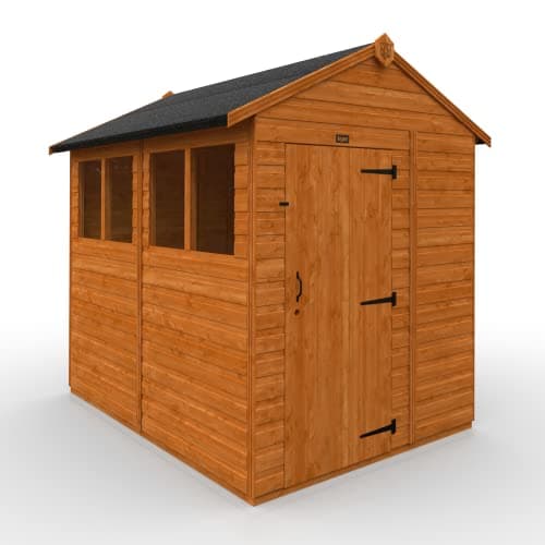 Image of TigerFlex Shiplap Apex Single Door Windows Wooden Garden Shed 8 x 6 ft