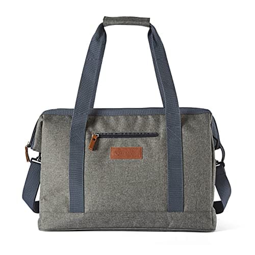 Image of Tower Coast & Country CC879027 Heritage Picnic Tote Bag, PEVA-Insulated, Carry Handles, Over-Body Strap, 11L, Green and Tan