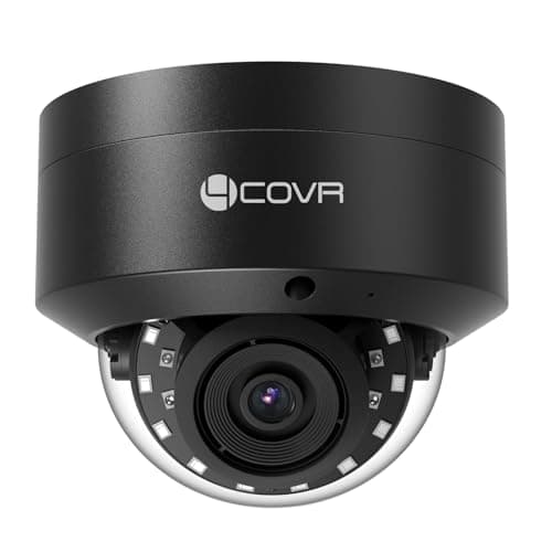 Image of 4COVR 4K PoE CCTV Camera Outdoor, 8MP UHD Wired Surveillance Dome Security IP Camera with Mic, IK10 Vandal-Proof IP67, AI Human/Vehicle Detection, 2.8mm Lens,100ft Night Vision, ELY54AB8MA(NOT PTZ)