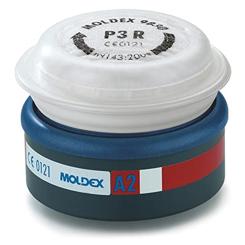 Image of Moldex 9230 12 Pre-Assembled Filter A2P3 R for"Series 7000 Plus 9000" Easy Lock - White (2-Piece),9.2 x 7.2 x 18.1 centimetres
