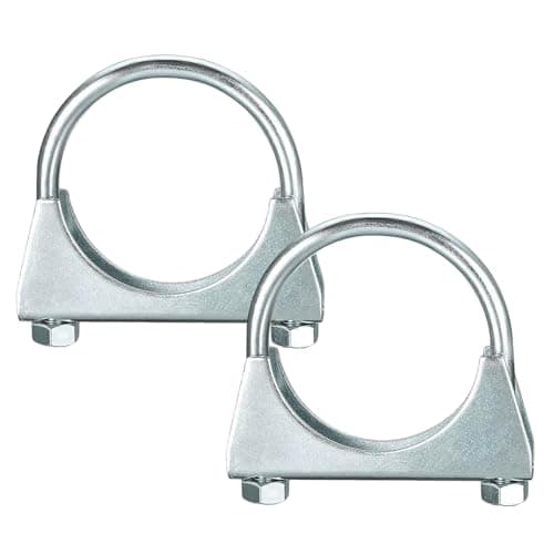 Image of Wjelet 2 Pcs Galvanized U-Shaped Exhaust Clamp, Heavy Duty Pipe Clamp Special for Exhaust Pipe & Tail Pipe, M8 U-Bolt Saddle Clamp for 40-45mm (1-3/4") Exhaust System