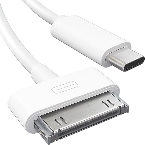 Image of KabelDirekt – 30-Pin to USB-C adapter cable for iPhone, iPad, iPod – 1m (Next-Generation data/charging/sync cable from USB-C to Dock Connector for iPhone 4S/4/3G/3/1, iPad 3/2/1, iPod, white)
