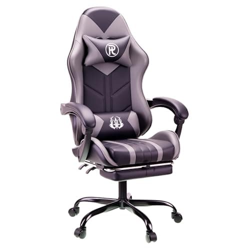 Image of play haha Gaming Chair with Footrest & Lumbar Support,Reclining Swivel Chair,Ergonomic Gaming Chair for Adults, High-Back Racing Style,Adjustable Height with Headrest Pillow