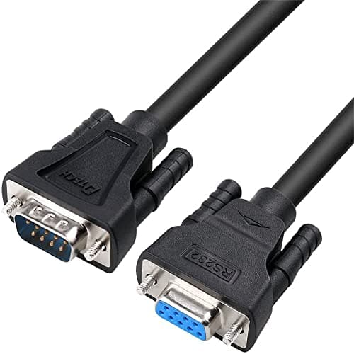 Image of DTech 5M DB9 RS232 Serial Cable Male to Female Null Modem Cord Full Handshaking 7 Wire Crossover for Data Communication