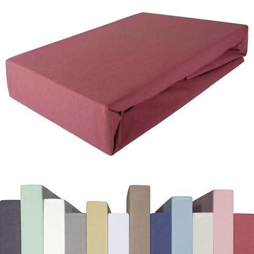 Image of Edda Lux Topper Fitted Sheet 180 x 200 cm Premium Quality 190 g/m² 95% Cotton + 5% Elastane Box Spring Bed Jersey Fitted Sheet