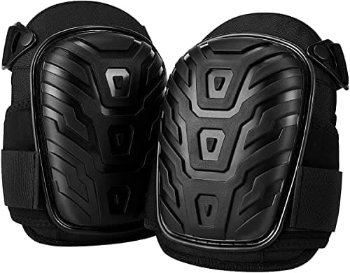 Image of Knee Pads Work,Knee Pads with Heavy Duty Foam Padding and Gel Cushion,Strong Double Straps and Adjustable Easy-Fix Clips for Men,Women,Construction,Flooring,Gardening,Cleaning and DIY (Black)