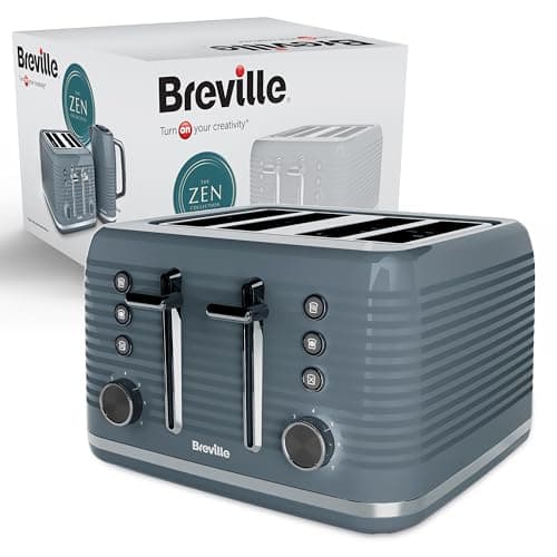 Image of Breville Zen 4 Slice Toaster with High Lift & Wide Slots | Grey & Silver Chrome [VTR027]