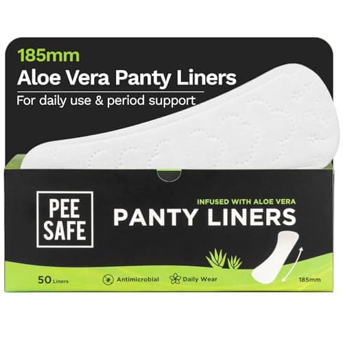 Image of PEESAFE Panty Liner for Women Feel Fresh-50 Liner | Aloe-Vera Infused Liners | Curvy Design for Comfort | Organic Panty Liners | Eco Liners - 185mm