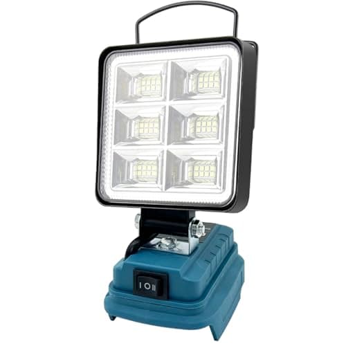 Image of Cordless LED Work Light for Makita 18V Battery(No Battery),Two Levels Adjustable Flood Light up to 48W 4800LM Lumens with 2 USB, Job Site Lighting for Work