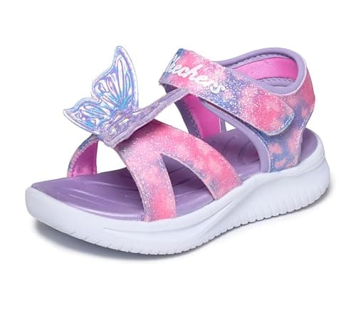 Image of Skechers Jumpsters Girls Lavender Light Up Sandal - Size 2 - Purple