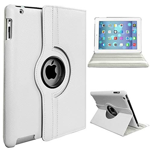 Image of 360 Rotate Leather Cover For Apple iPad 10.2 9th 8th 7th Generation (2021/2020/2019) and For Apple iPad Pro 10.5 (2017) and For Apple iPad Air 3 (2019) (White)