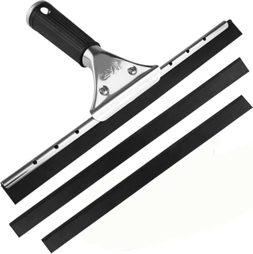 Image of Professional Extendable Window Squeegee with 35cm & 25cm Rubber Blades - Streak-Free Shower, Car & Glass Cleaner Tool for Bathroom Tiles,Mirrors,Windows
