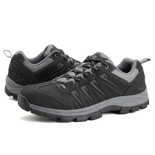 Image of OL OUTJET LEGEND Men's Waterproof Hiking Shoes Comfortable Leather Walking Shoes Anti Slip Outdoor Shoes Black